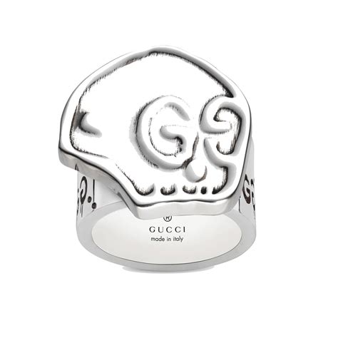 gucci skull ring womens|paved silver gucci nail ring.